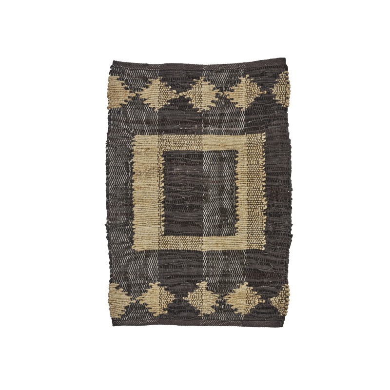 DOORMAT LEATHER WITH JUTE BROWN NATURAL DOORMAT LEATHER WITH JUTE BROWN NATURAL